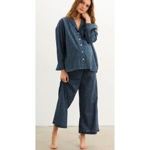 HATCH Maternity Pajama Set Teal Ditzy Floral Cottagecore Size 1 Small